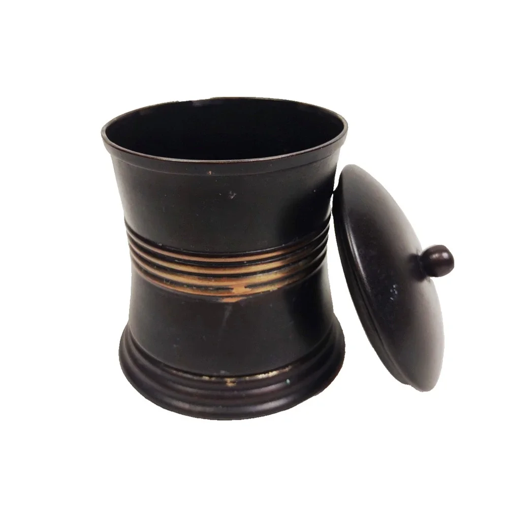 Oil Rubbed Bronze Metal Cotton Ball Qtip Holder Lexington Bath Decor 4.5